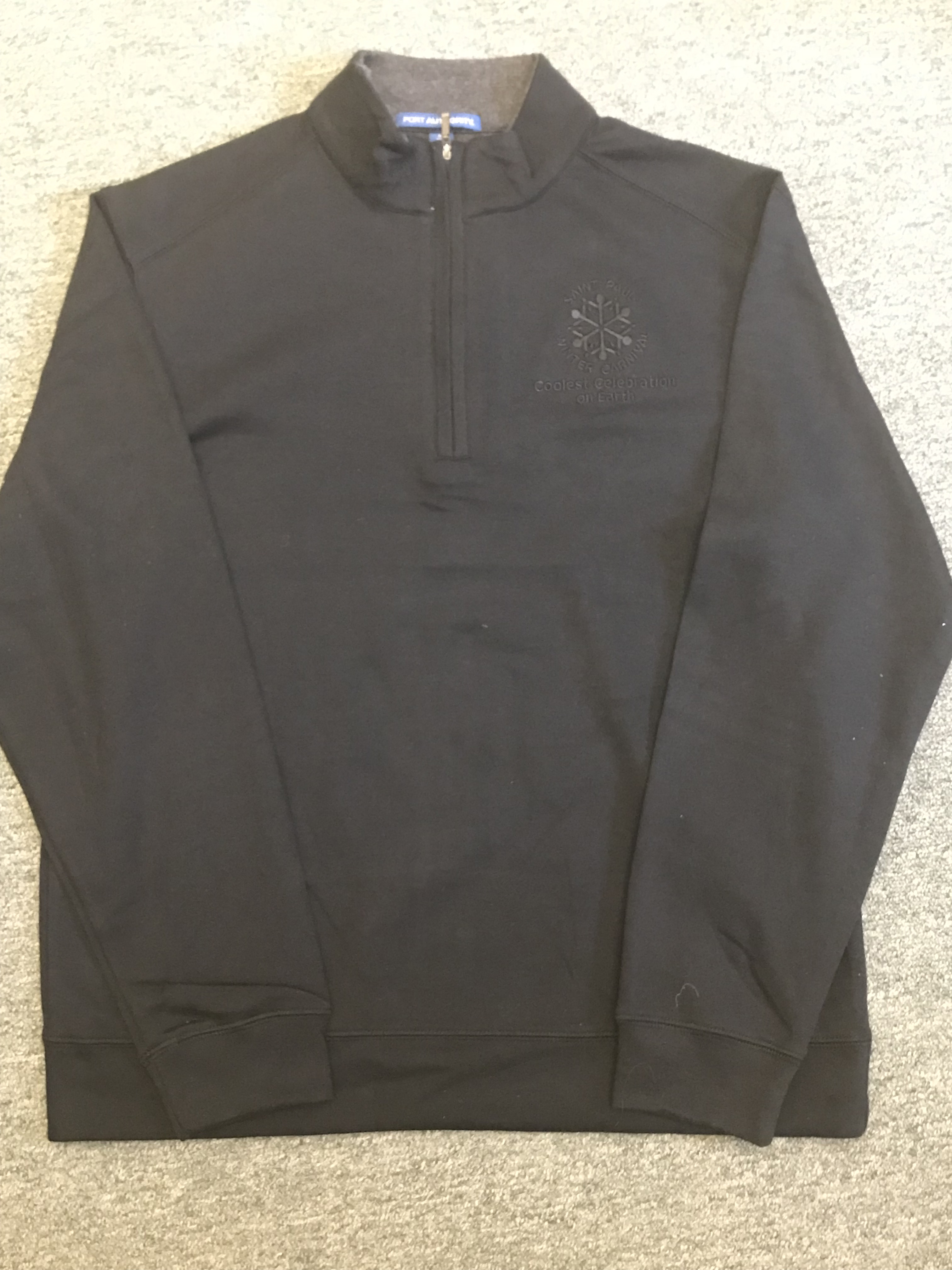 quarter zip cotton sweatshirt